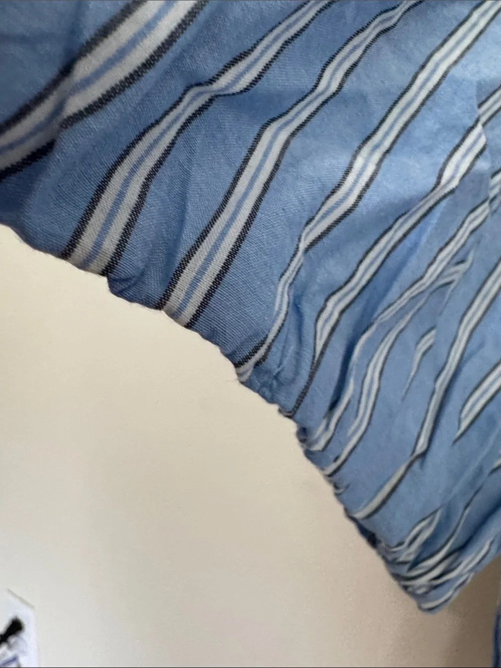 Old Navy Light Blue Striped Smocked Peplum Blouse